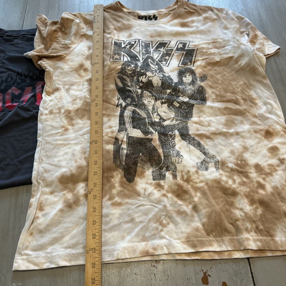 Kiss Pink Floyd AC/DC Band T Shirt Lot of 3 Gray Tie Dye Sz XL 1X Grunge - Picture 4 of 9